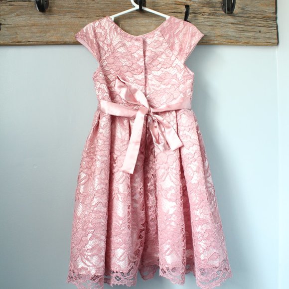 Jona Michelle Mauve Dress Fancy Lace - Picture 3 of 3